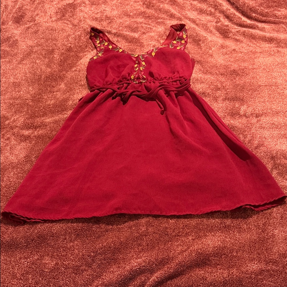 My Michelle Red Dress with Gold Accents
